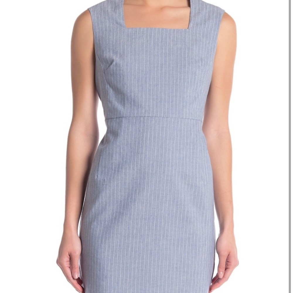 Premise Gray & White Pinstripe Work Dress Sz 4